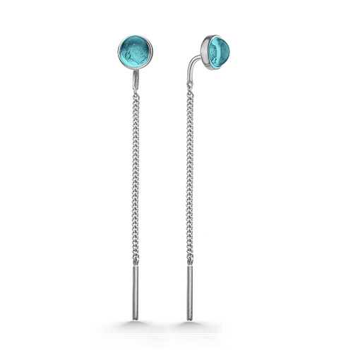 Серебряные cерьги с фианитом