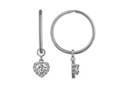 Серебряные cерьги конго с фианитом