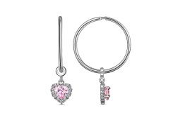 Серебряные cерьги конго с фианитом