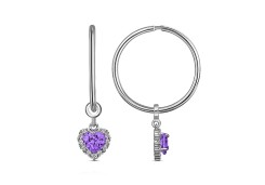 Серебряные cерьги конго с фианитом