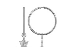 Серебряные cерьги конго с фианитом