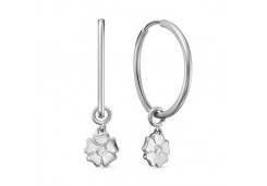 Серебряные cерьги конго с фианитом