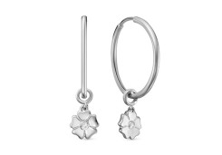 Серебряные cерьги конго с фианитом