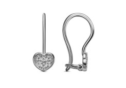 Серебряные cерьги классические с фианитом