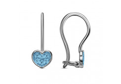 Серебряные cерьги классические с фианитом