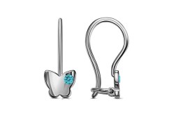 Серебряные cерьги классические с фианитом