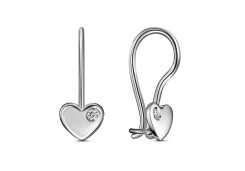 Серебряные cерьги классические с фианитом