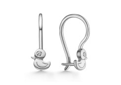 Серебряные cерьги классические с фианитом