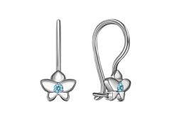 Серебряные cерьги классические с фианитом