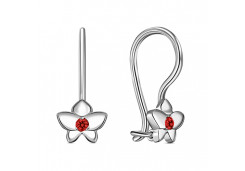 Серебряные cерьги классические с фианитом