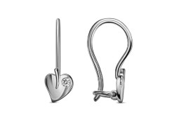 Серебряные cерьги классические с фианитом
