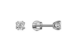 Серебряные cерьги пусеты (гвоздики) с фианитом