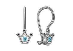 Серебряные cерьги классические с фианитом