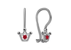 Серебряные cерьги классические с фианитом