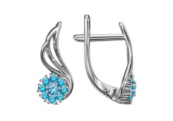 Серебряные cерьги классические с фианитом