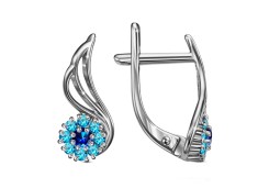 Серебряные cерьги классические с фианитом