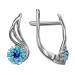 Серебряные cерьги классические с фианитом