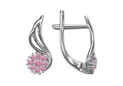 Серебряные cерьги классические с фианитом