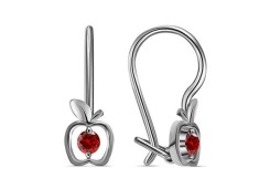 Серебряные cерьги классические с фианитом