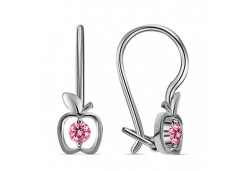 Серебряные cерьги классические с фианитом