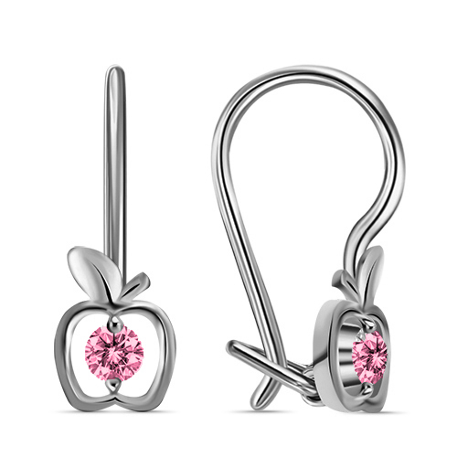 Серебряные cерьги классические с фианитом