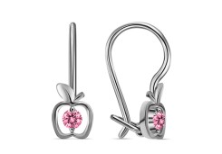 Серебряные cерьги классические с фианитом