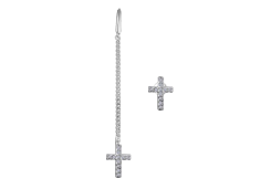 Серебряные cерьги классические с фианитом