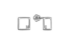 Серебряные cерьги пусеты (гвоздики) с фианитом