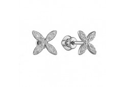 Серебряные cерьги пусеты (гвоздики) с фианитом