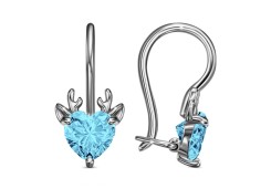 Серебряные cерьги классические с фианитом