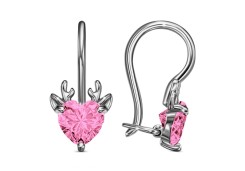 Серебряные cерьги классические с фианитом