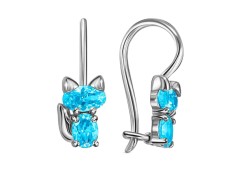 Серебряные cерьги классические с фианитом