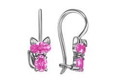 Серебряные cерьги классические с фианитом