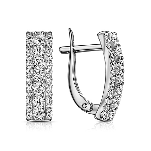 Серебряные cерьги с фианитом