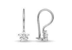 Серебряные cерьги классические с фианитом