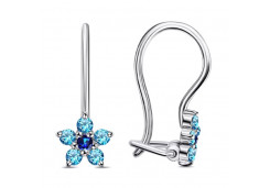 Серебряные cерьги классические с фианитом