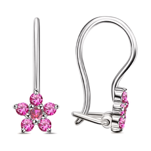 Серебряные cерьги классические с фианитом