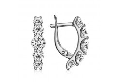 Серебряные cерьги с фианитом