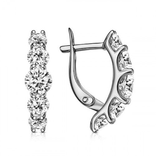 Серебряные cерьги с фианитом