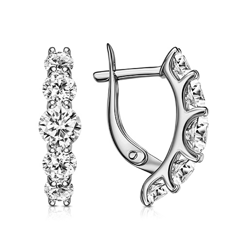 Серебряные cерьги с фианитом