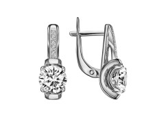 Серебряные cерьги с фианитом