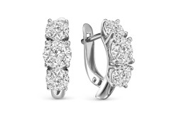 Серебряные cерьги с фианитом