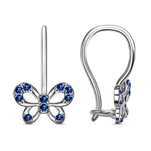 Серебряные cерьги классические с фианитом