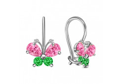 Серебряные cерьги классические с фианитом