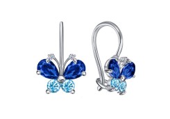 Серебряные cерьги классические с фианитом