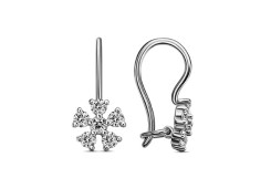 Серебряные cерьги классические с фианитом