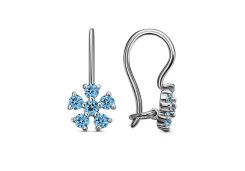 Серебряные cерьги классические с фианитом