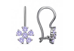 Серебряные cерьги классические с фианитом