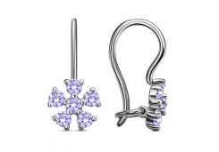 Серебряные cерьги классические с фианитом