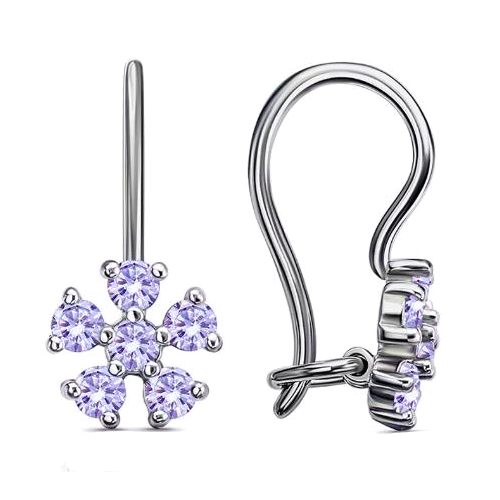 Серебряные cерьги классические с фианитом